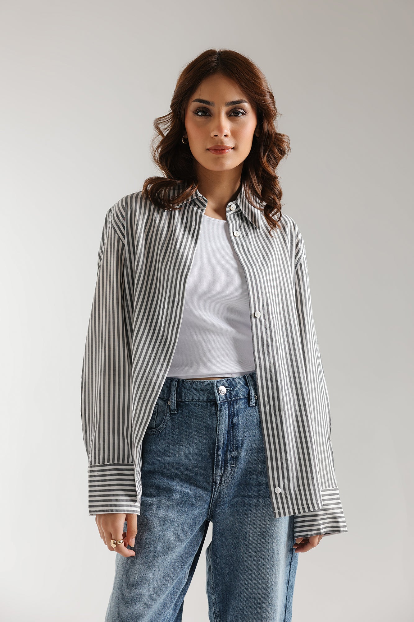 STRIPED BUTTON DOWN SHIRT (E2324/108/002)