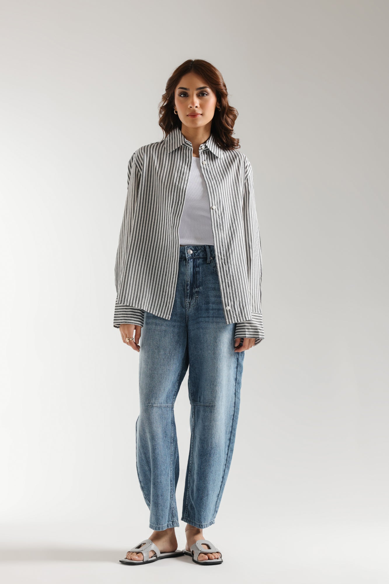 STRIPED BUTTON DOWN SHIRT (E2324/108/002)