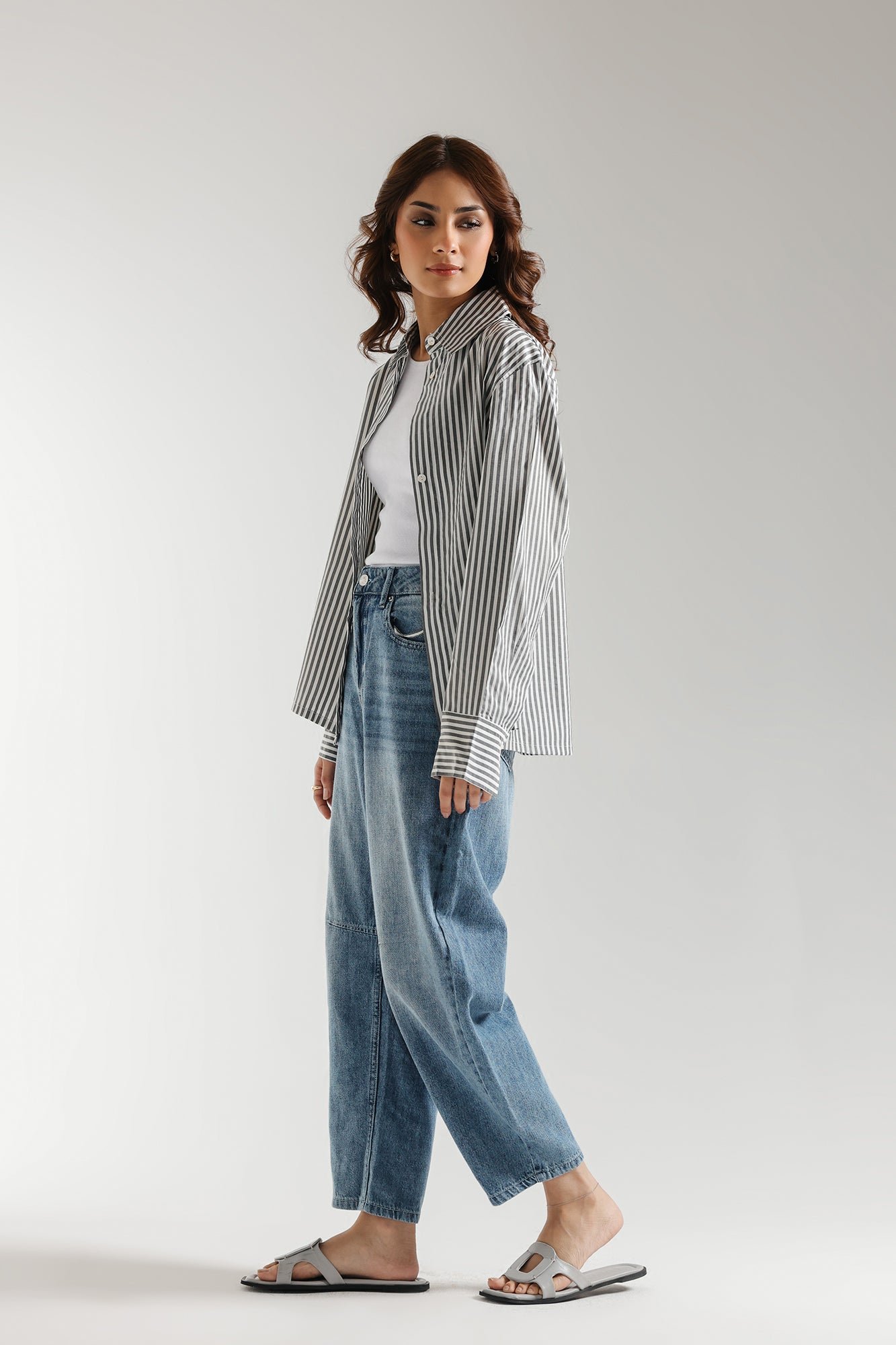 STRIPED BUTTON DOWN SHIRT (E2324/108/002)